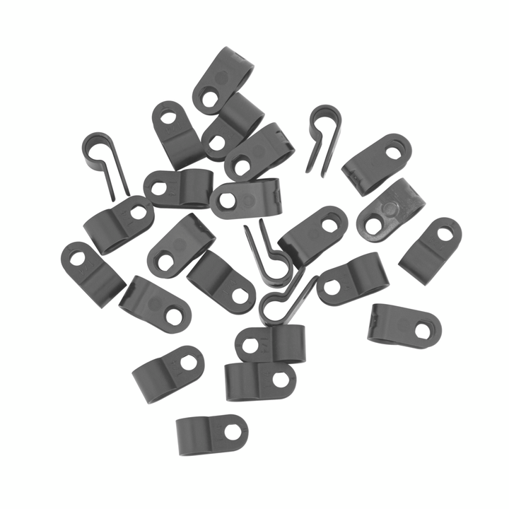 1/4" Black Nylon Cable Clamp (25-Pack)