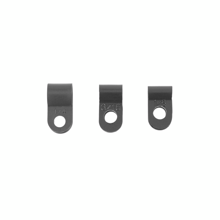 1/8, 3/16, 1/4 Nylon Clamp Assortment Black (18-Pack)