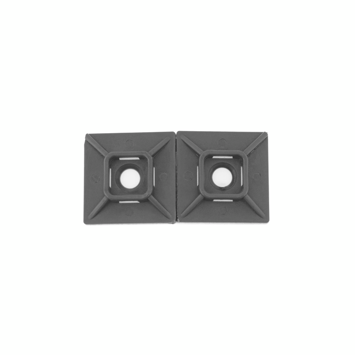 1" 4-Way Nylon Adhesive Cable Tie Mount Black (10-Pack)
