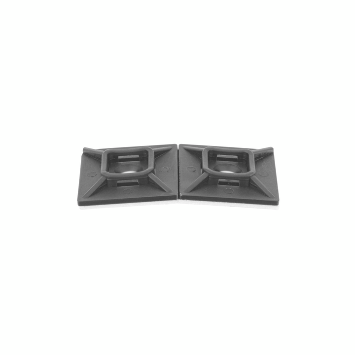 1" 4-Way Nylon Adhesive Cable Tie Mount Black (10-Pack)