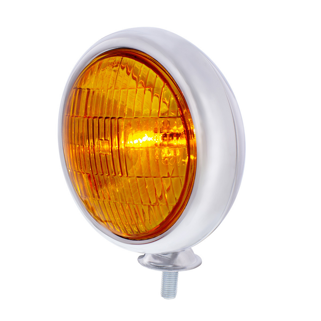 6V Vintage Chrome Fog Light, Amber Lens