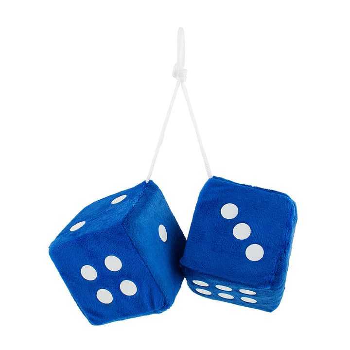 3" x 3" Classic Fuzzy Dice, Blue (Pair)