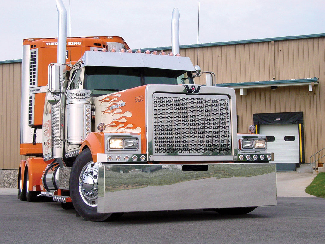 Stainless Steel Premium Bumper - Blind Mount w/ Tow Hole - Western Star 4900 (-2007)