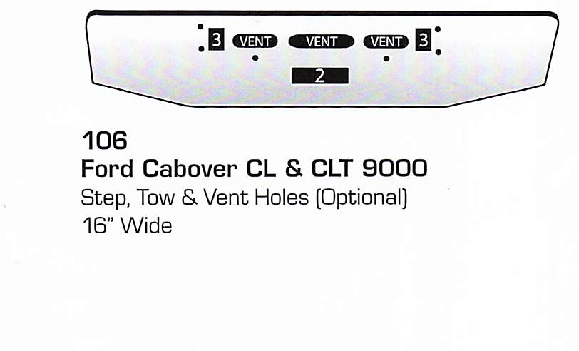 Ford Cabover CL/CLT 9000 Cabover Bumper (Step + Tow Holes)