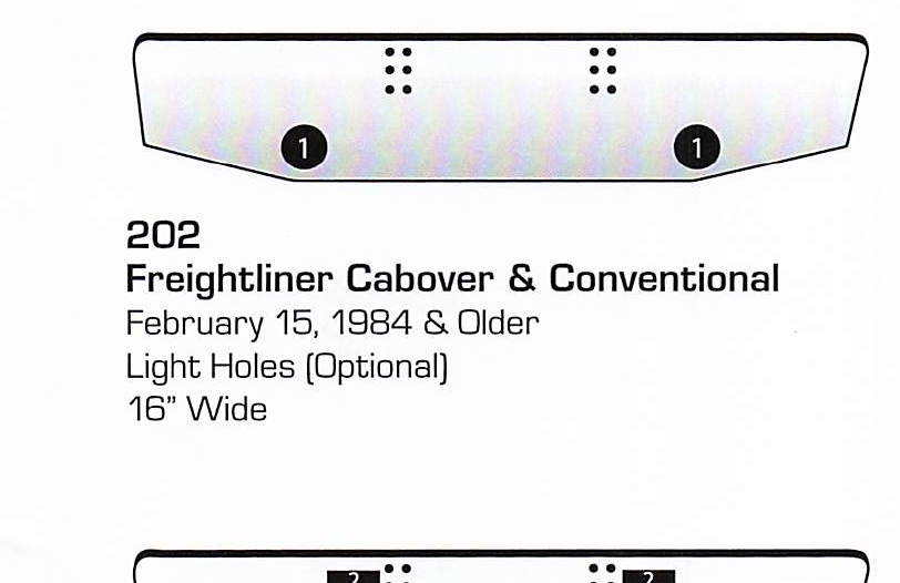 Feb 15 1984 &amp; older Freightliner Cabover/Conventional Conventional Bumper (Light Holes)