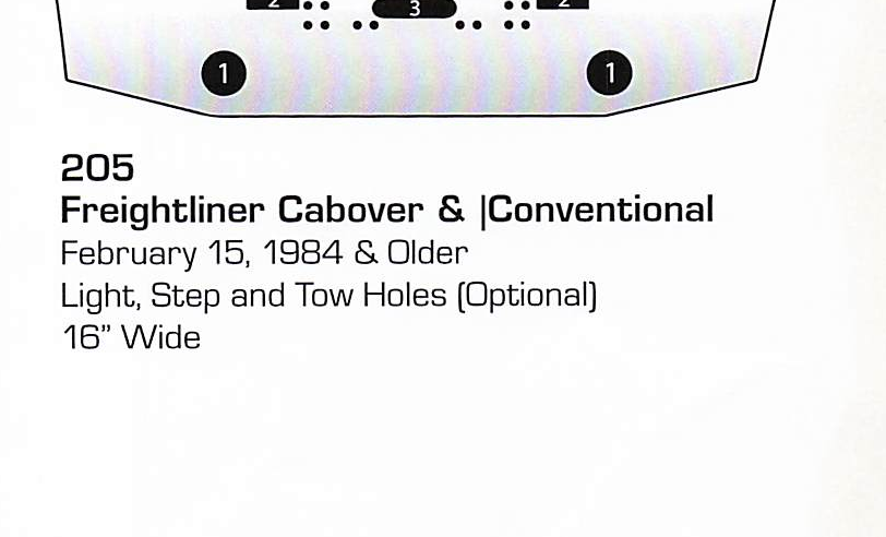 Feb 15 1984 &amp; older Freightliner Cabover/Conventional Conventional Bumper (Light + Step + Tow Holes)