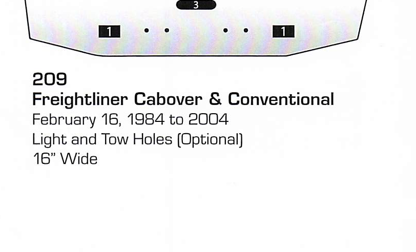 Feb 16 1984 to 2004 Freightliner Cabover/Conventional Conventional Bumper (Light + Tow Holes)