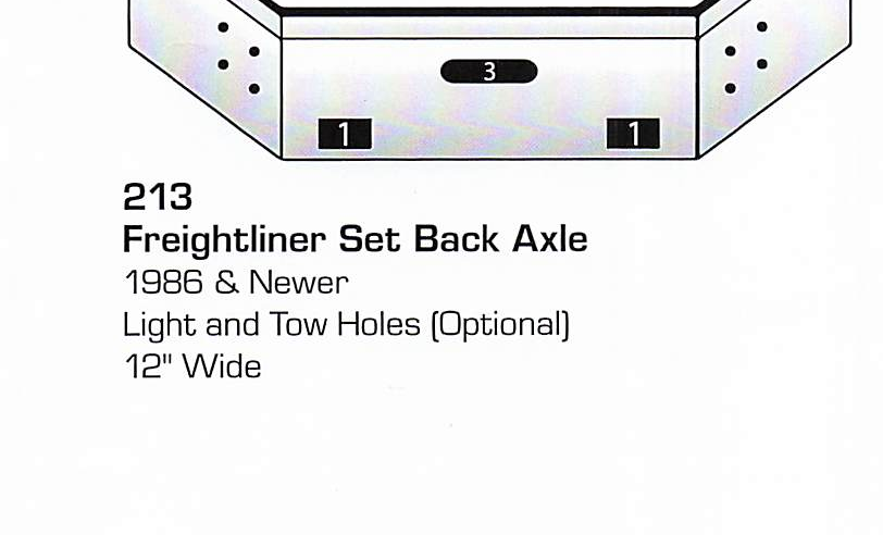 1980 &amp; newer Freightliner Set Back Axle Bumper (Light + Tow Holes)