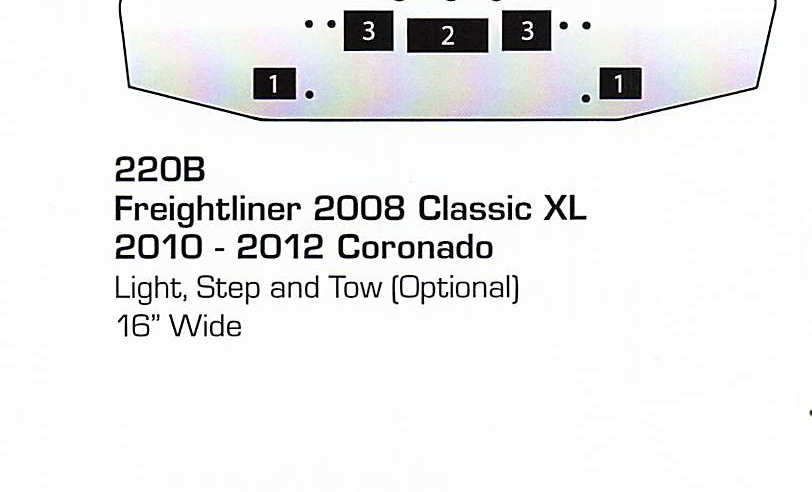 2008-2012 Freightliner Classic XL Coronado Conventional Bumper (Light + Step + Tow Holes)