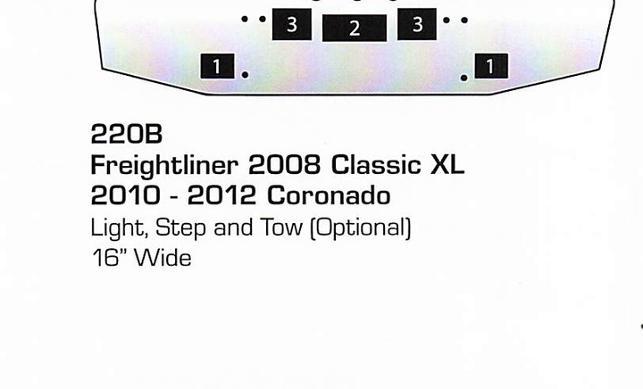 2008-2012 Freightliner Classic XL Coronado Conventional Bumper (Light + Step + Tow Holes)
