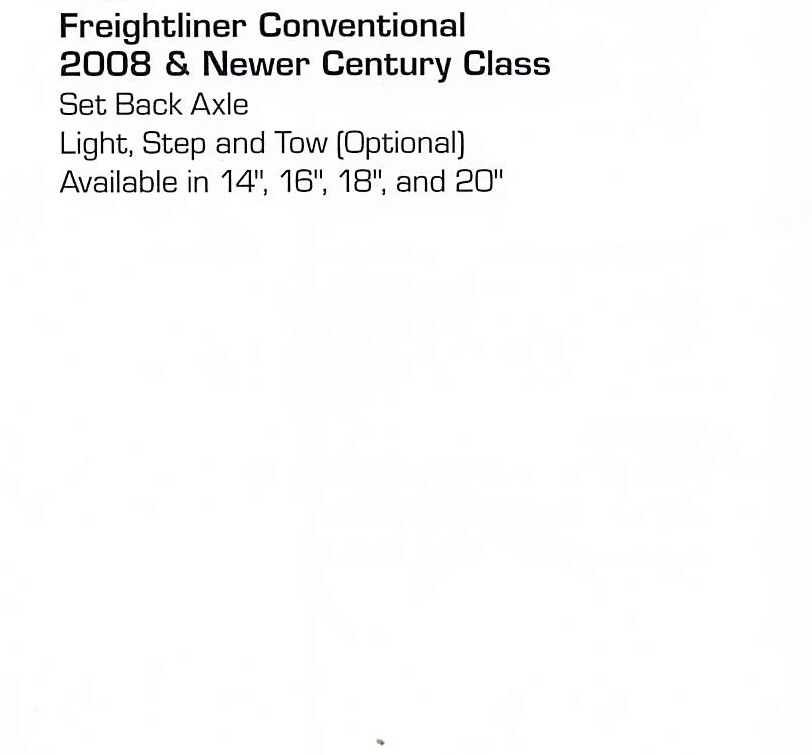 2006 &amp; newer Freightliner Century Class Set Back Axle Bumper (Light + Step + Tow Holes)