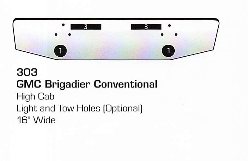 GMC Brigadier Conventional (High Cab) Bumper (Light + Tow Holes)