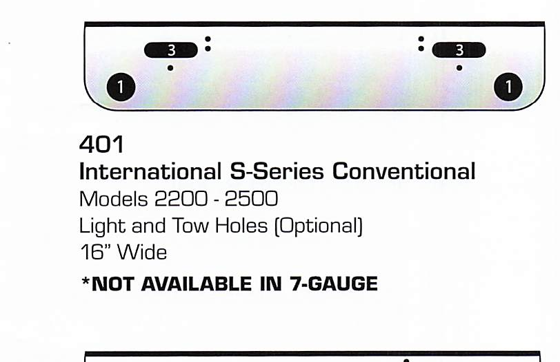 International S-Series/2200/2500 Conventional Bumper (Tow Holes)