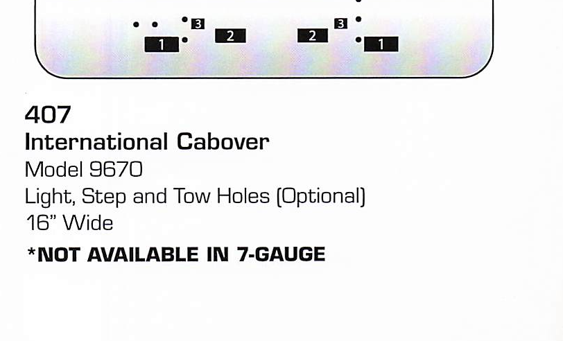 International Cabover/9670 Cabover Bumper (Light + Step + Tow Holes)