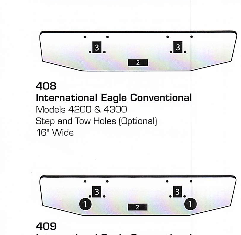 International Eagle/4200/4300 Conventional Bumper (Step + Tow Holes)