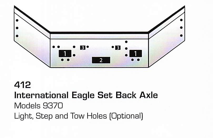 International Eagle/9070 Set Back Axle Bumper (Light + Step + Tow Holes)
