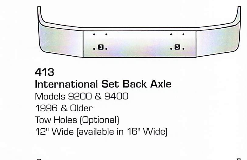 1996 &amp; older International 9300/9400 Set Back Axle Bumper (Tow Holes)