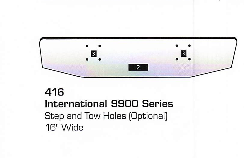 International 9900 Series Conventional Bumper (Step + Tow Holes)