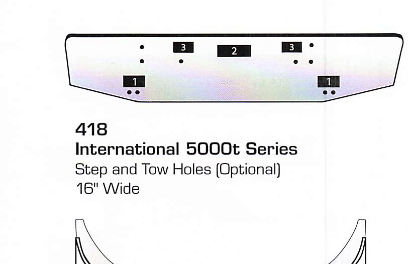 International 5000i Series Conventional Bumper (Step + Tow Holes)