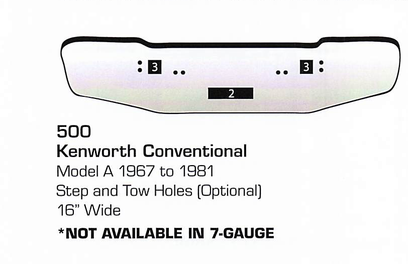 1967 to 1981 Kenworth A Conventional Bumper (Step + Tow Holes)
