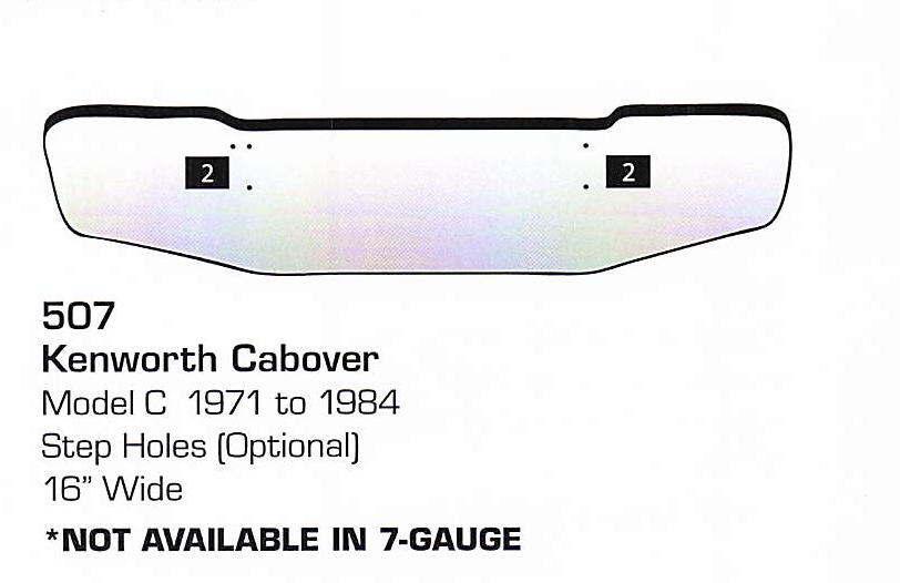 1971 to 1984 Kenworth C Cabover Bumper (Step Holes)