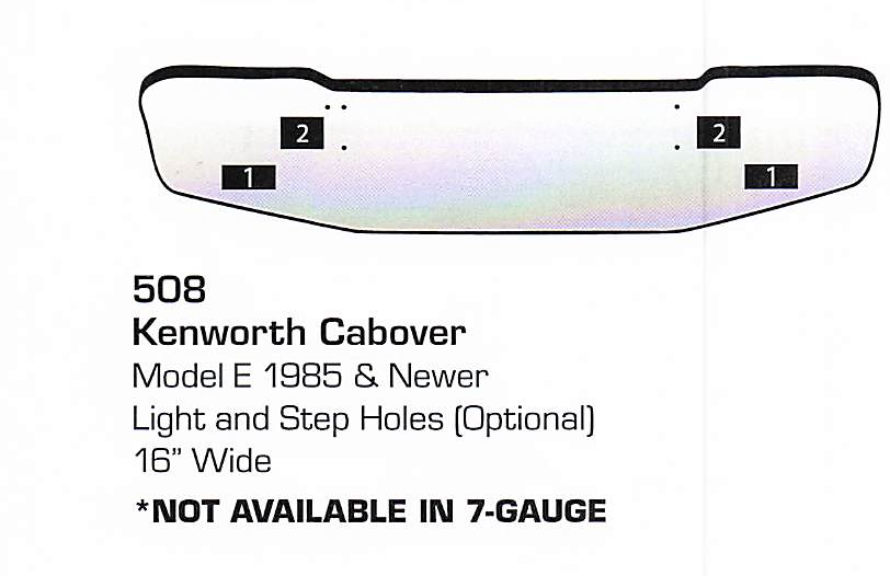 1985 &amp; newer Kenworth C Cabover Bumper (Light + Step Holes)