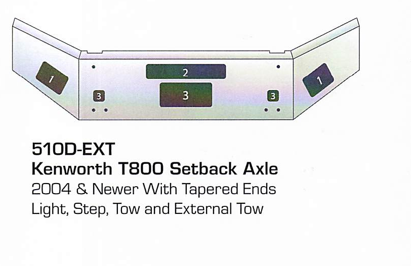 2004 &amp; newer Kenworth T800 Set Back Axle Bumper