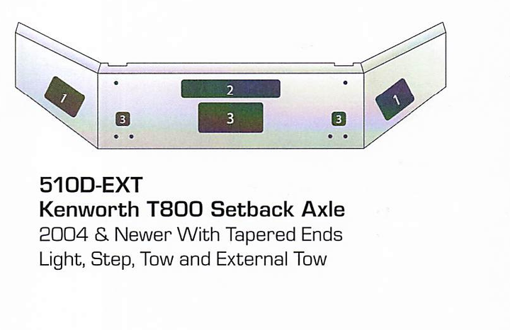 2004 &amp; newer Kenworth T800 Set Back Axle Bumper
