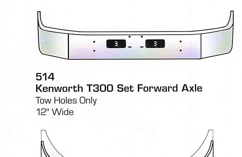 Kenworth T300 Set Forward Axle Bumper (Tow Holes)