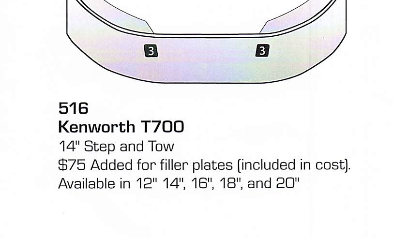 Kenworth T700 Set Back Axle Bumper (Step + Tow Holes)