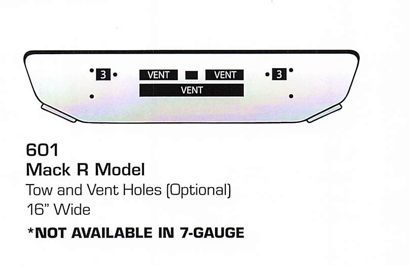 Mack R Model Conventional Bumper (Tow + Vent Holes)