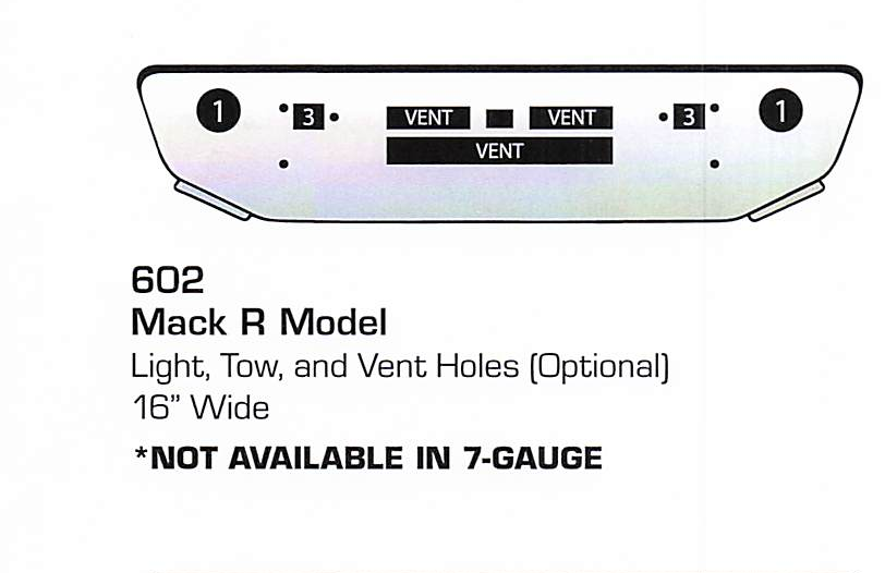 Mack R Model Conventional Bumper (Tow + Vent Holes)