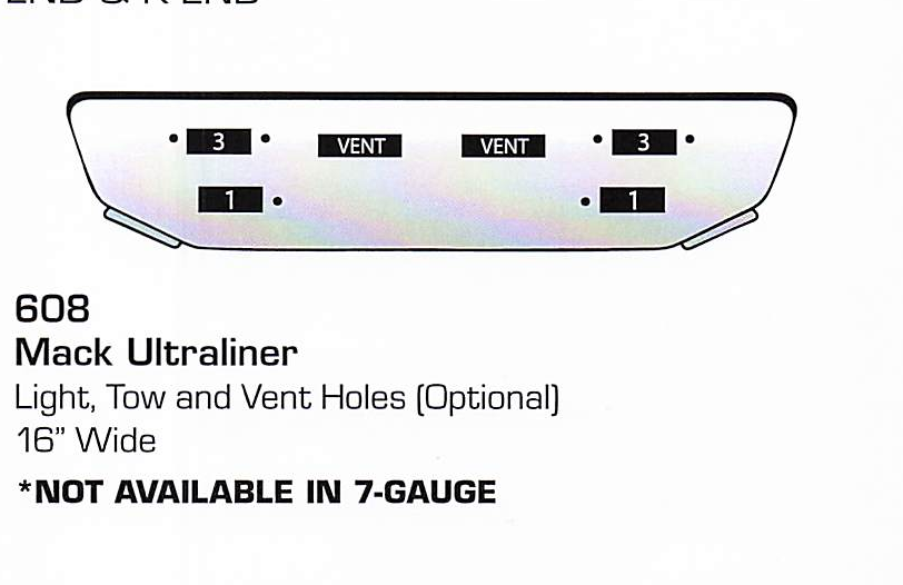 Mack Ultraliner Conventional Bumper (Light + Tow + Vent Holes)