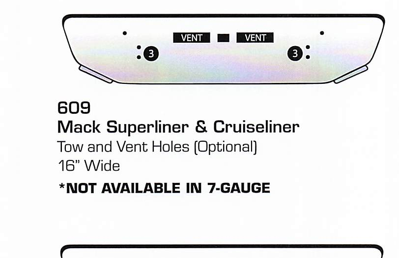 Mack Superliner/Cruiseliner Conventional Bumper (Tow + Vent Holes)