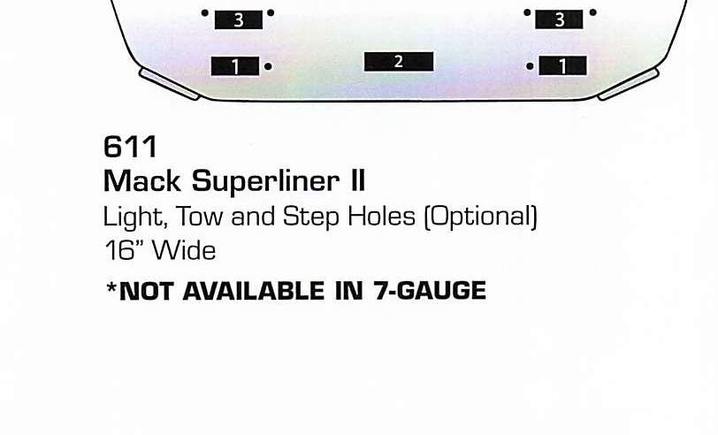 Mack Superliner II Conventional Bumper (Light + Step Holes)