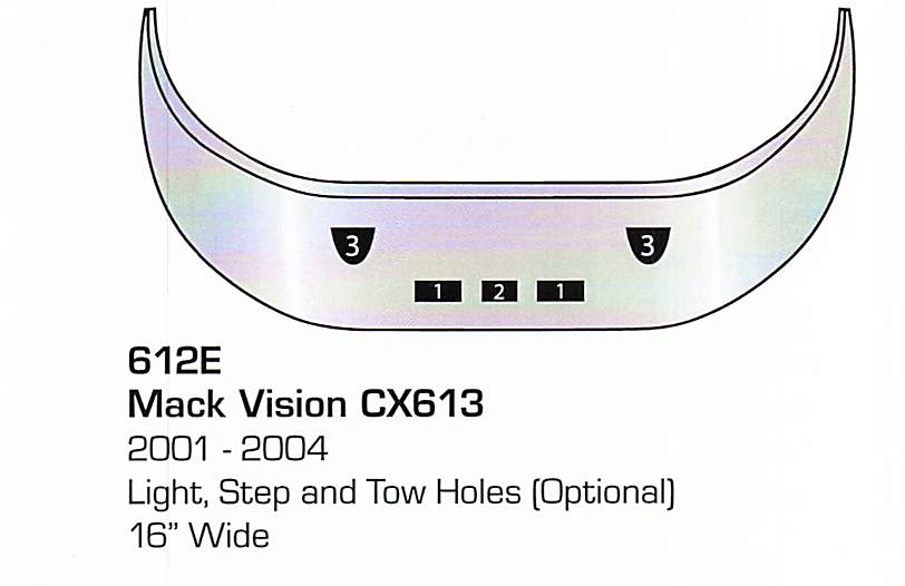 2001-2004 Mack Vision CX613 Set Back Axle Bumper (Light + Step + Tow Holes)