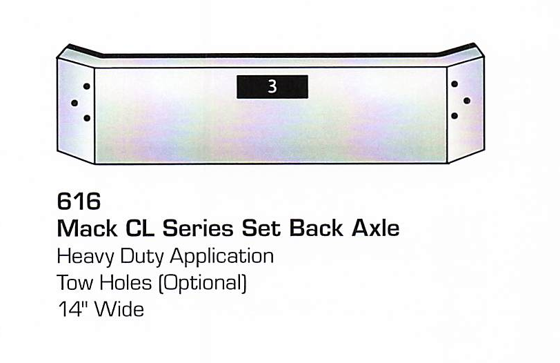 Mack GL Series Set Back Axle Bumper (Tow Holes)