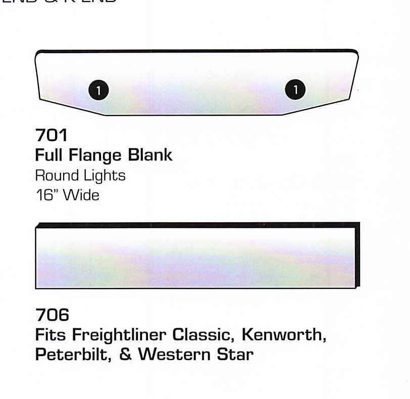 Universal Full Flange Blank Conventional Bumper (Light Holes)