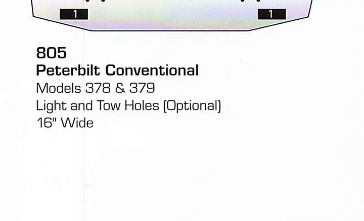 Peterbilt 378/379 Conventional Bumper (Light + Tow Holes)