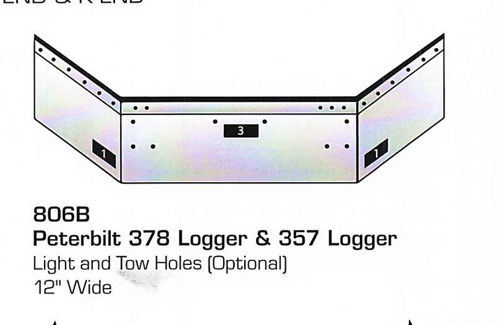 Peterbilt 378 Logger/357 Logger Set Back Axle Bumper (Light + Tow Holes)