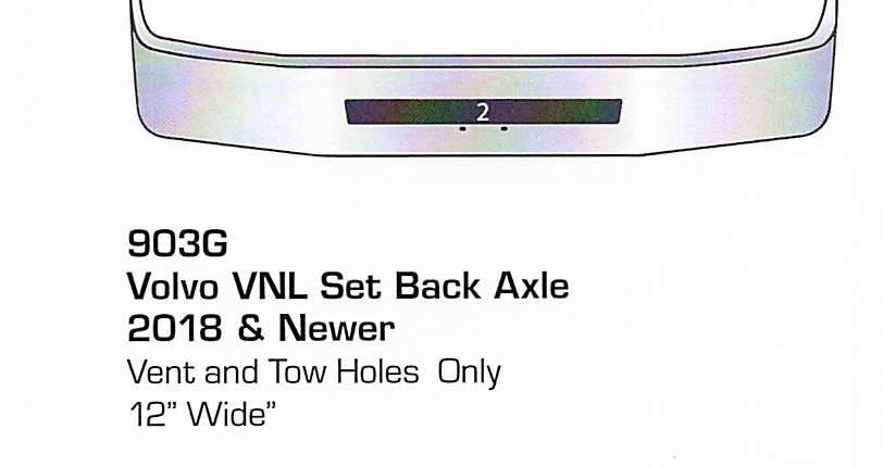 2018 &amp; newer Volvo VNL Set Back Axle Bumper (Light + Tow Holes)