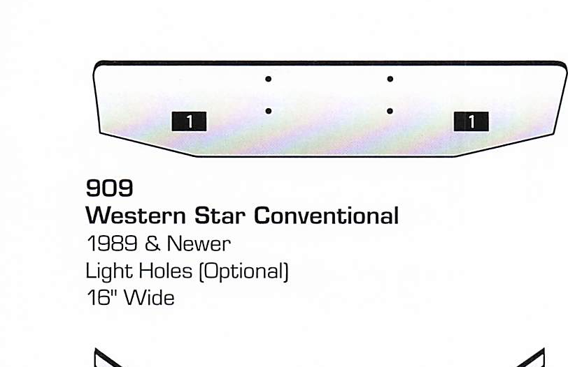 1989 &amp; newer Western Star Conventional Bumper (Light Holes)