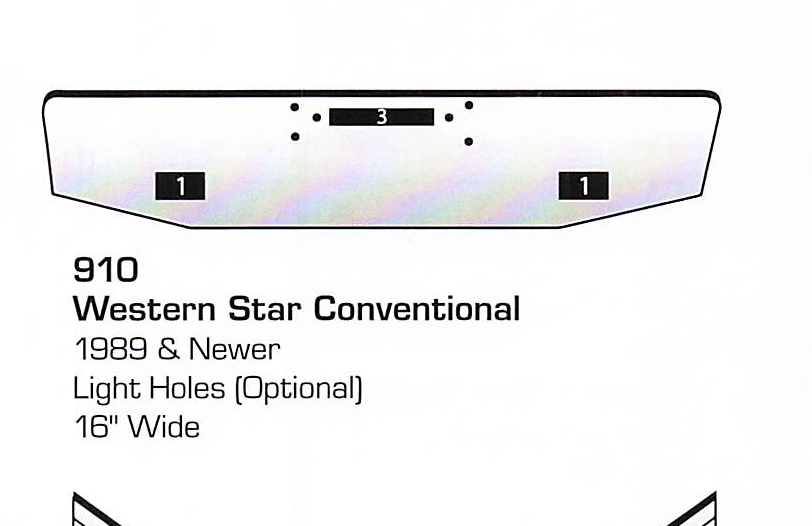 1989 &amp; newer Western Star Conventional Bumper (Light Holes)