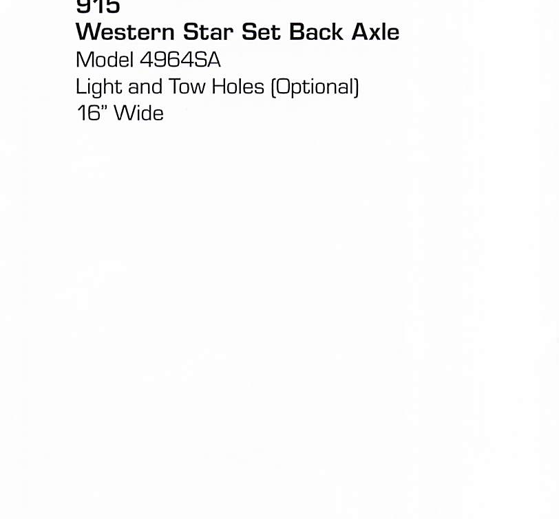 Western Star 4964SA Set Back Axle Bumper (Light + Tow Holes)
