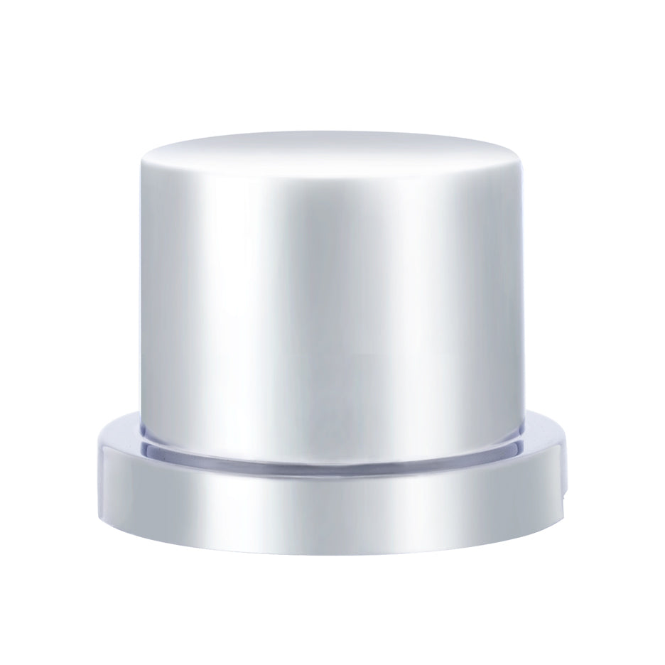 11/16" x 15/16" Chrome Plastic Flat Top Nut Cover - Push-On (Bulk)