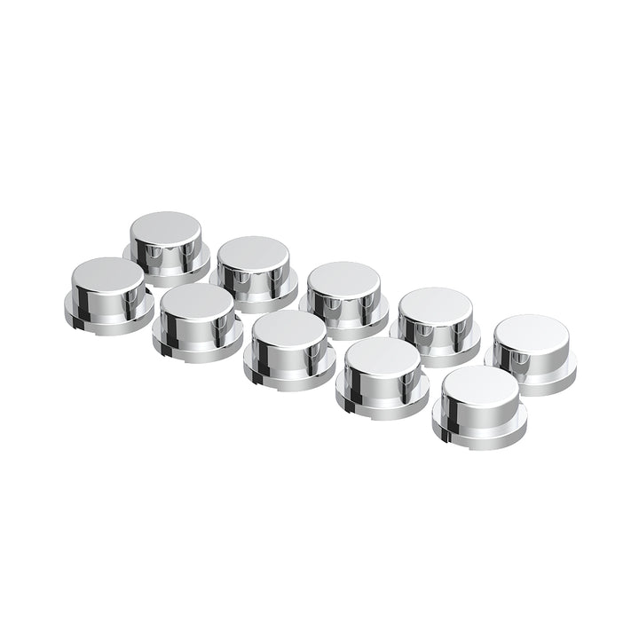 3/4" x 5/8" Chrome Plastic Flat Top Nut Covers - Push-On (10-Pack)