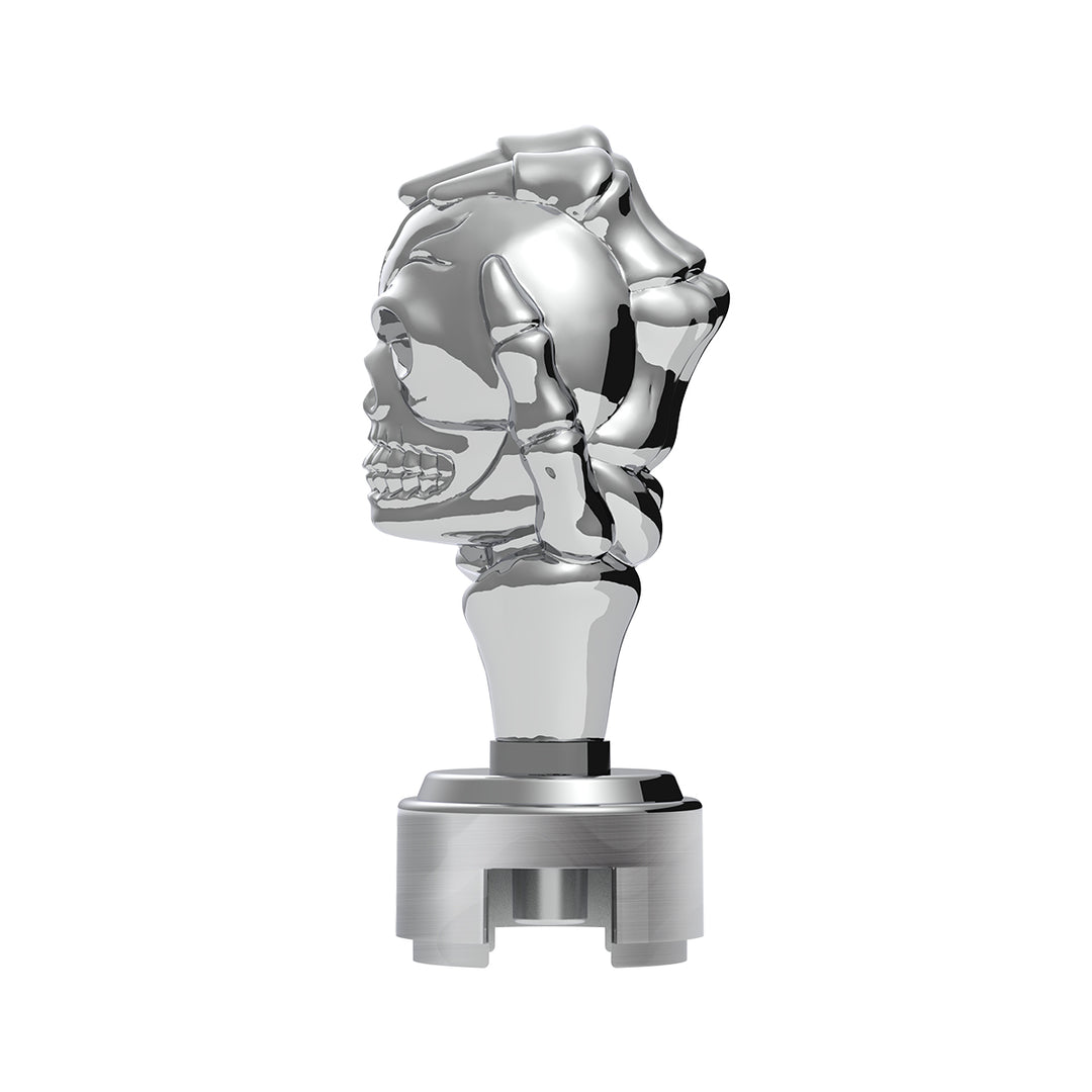 Thread-On Skull Gearshift Knob With 13/15/18 Speed Adapter - Chrome