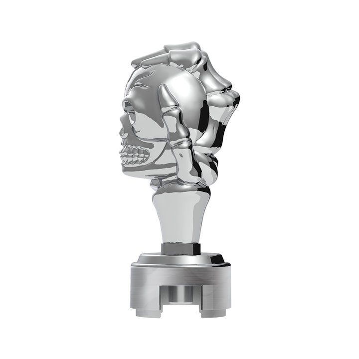 Thread-On Skull Gearshift Knob With 13/15/18 Speed Adapter - Chrome