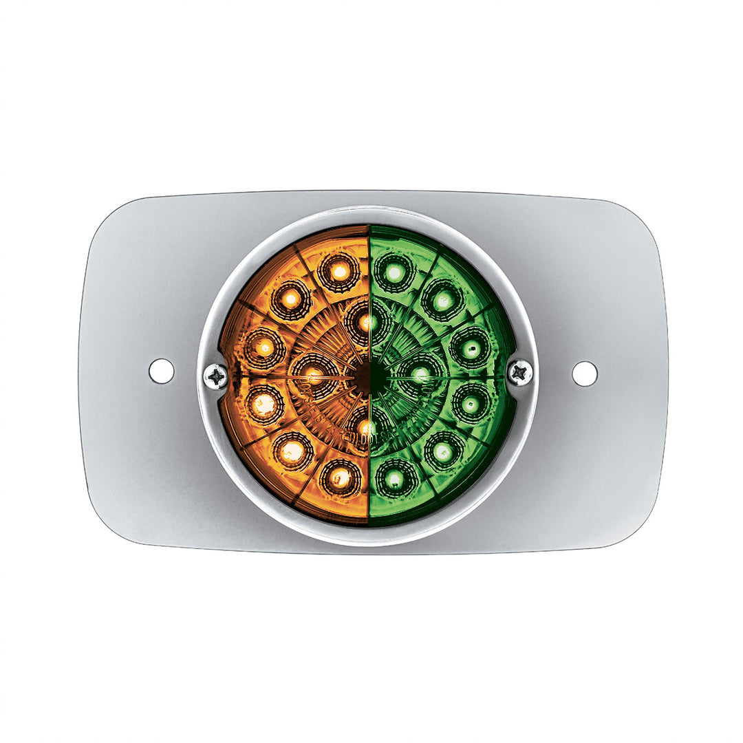 304 Stainless Steel Turn Signal Light Kit W/ 17 LED Double Fury Watermelon For 2008-2017 FL Cascadia - Amber &amp; Green LED