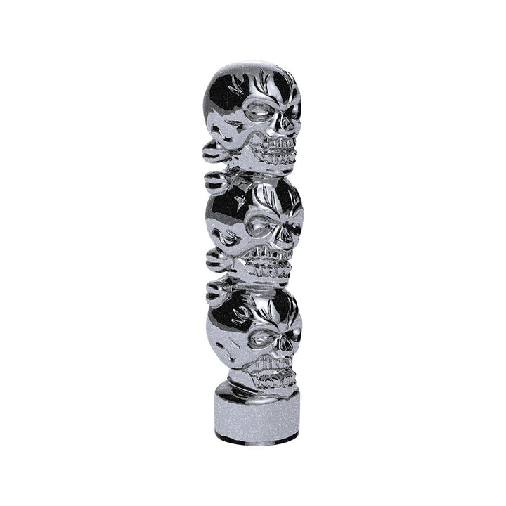 1/2" - 13 Thread-On 3 Skull Candy Color Shift Knob - Liquid Silver
